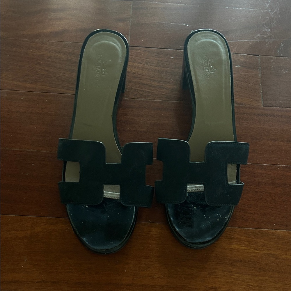 Hermes Black Oasis Sandals
